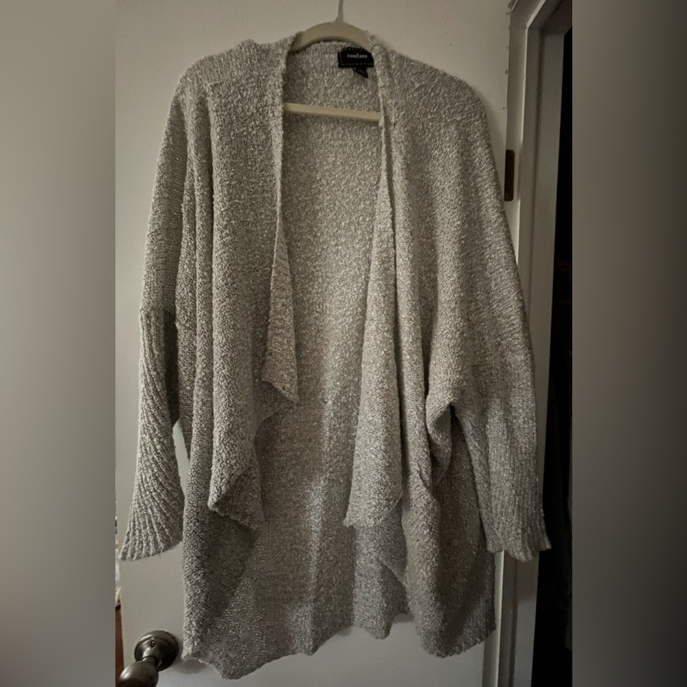 Coldwater Creek Heathered Gray Knit Cardigan